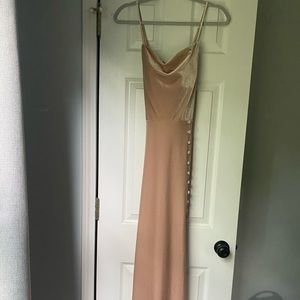 Revelry Billie Velvet Dress - Gold Champagne